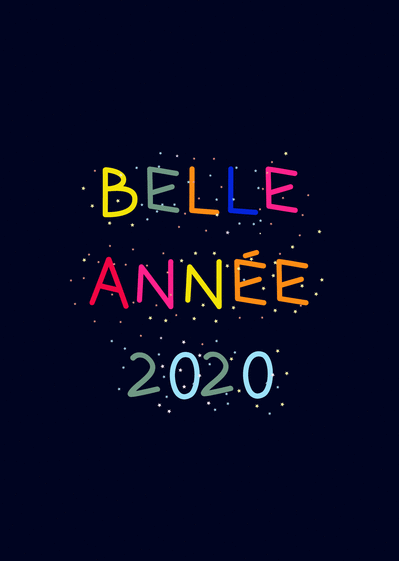 Carte Belle Nouvelle Année 2020 Multicolore : Envoyer une 